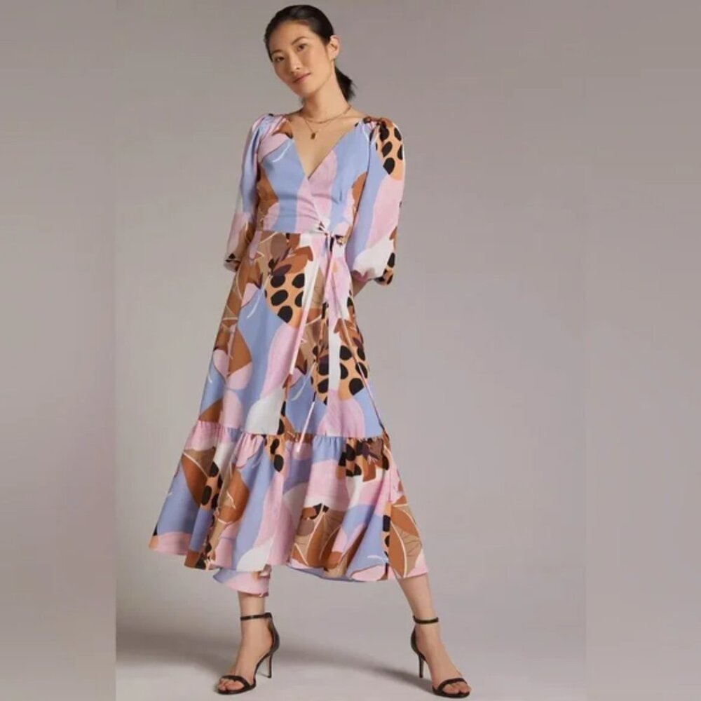 Anthropologie Hutch Bloom Midi Wrap Dress